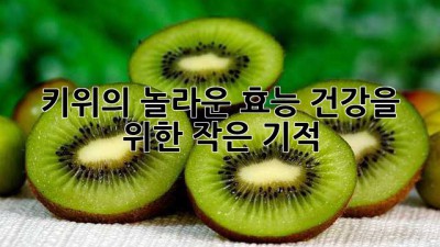 키위의 놀라운 효능: 건강을 위한 작은 기적