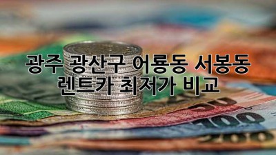 광주 광산구 어룡동, 서봉동 렌트카 최저가 비교!