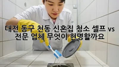 대전 동구 천동 신혼집 청소: 셀프 vs 전문 업체, 무엇이 현명할까요?